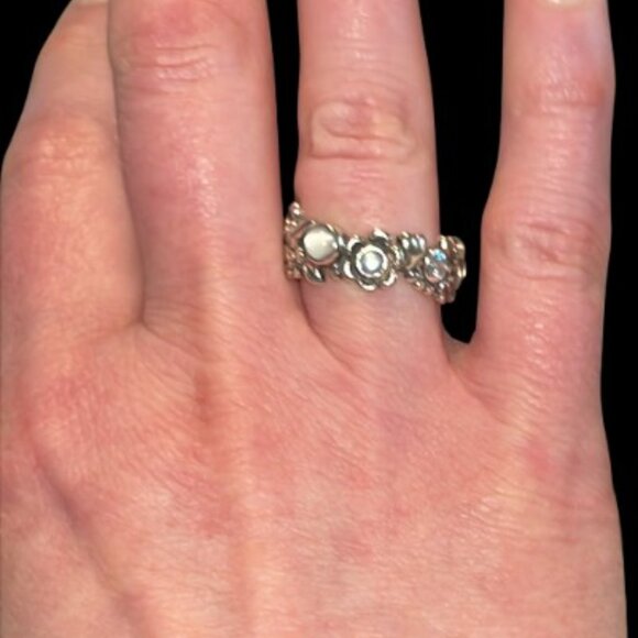 RETIRED Authentic Pandora Nature's Serenity Moonstone Ring - LNC - Picture 2 of 5